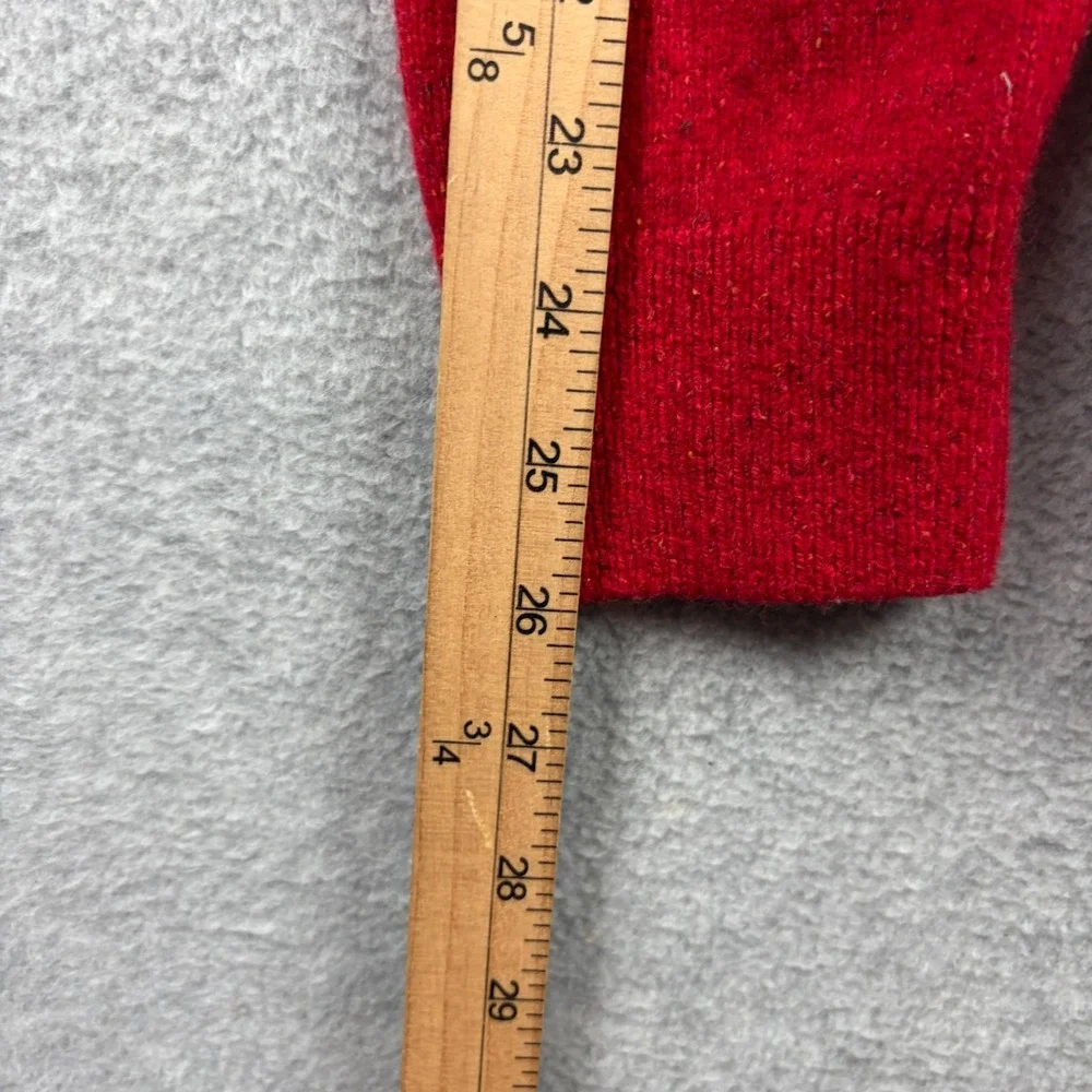 Barbour Sweater Mens Medium Red Wool Silk Blend Crewneck Tisbury Donegal Knit